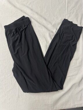 Slinky Brand Pants Womens Medium Black Elastic Waist Straight Leg Stretch